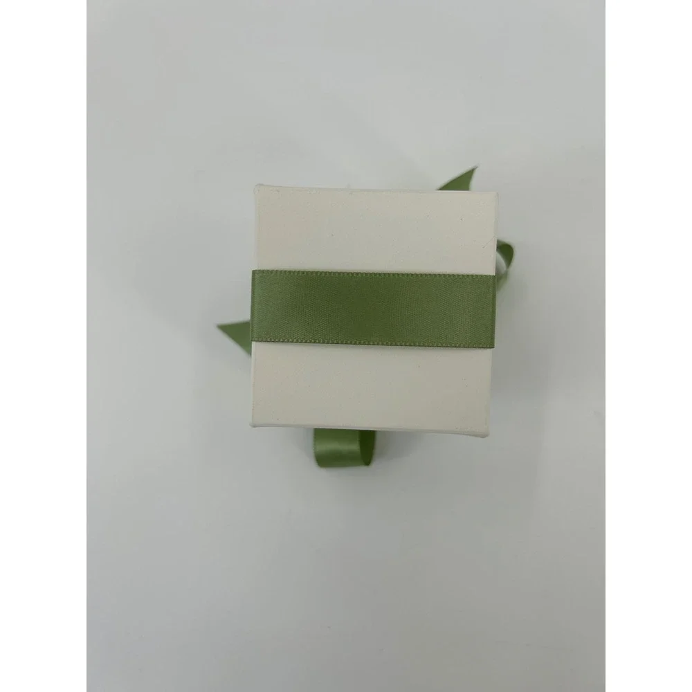 49 Pack White Especially For You Favor Boxes with Green Ribbon 2.5 Inch